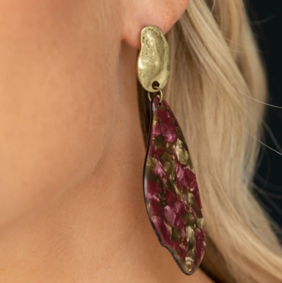 Purple acrylic earrings